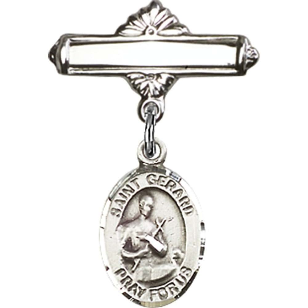 Bonyak Jewelry Saint Gerard Baby Badge With Polished Pin In Sterling Silver