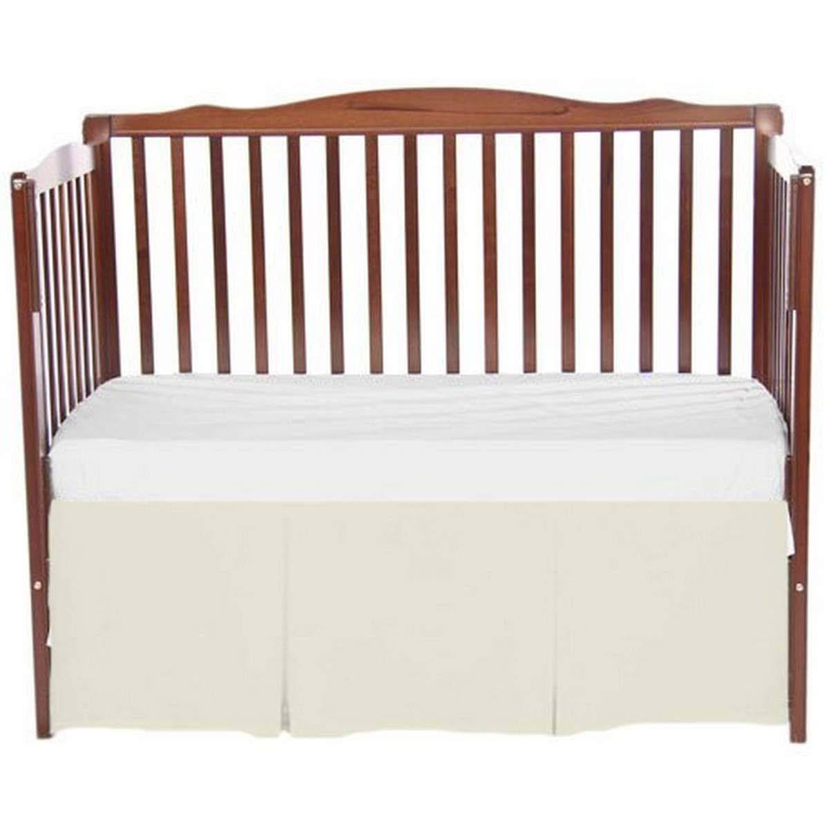 bkb Solid Tailored Crib Skirt, Ecru