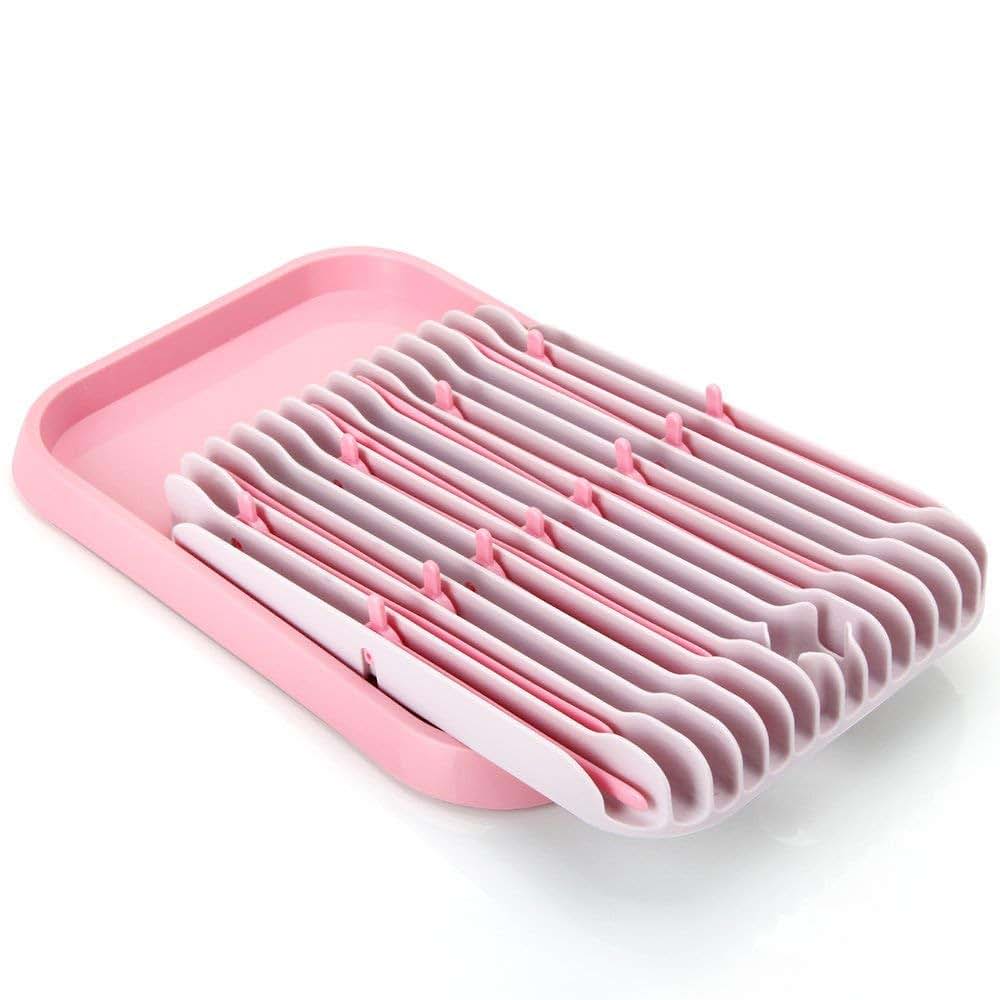 Sankoo Baby Bottle Drying Rack with Tray,High Capacity Foldable Countertop Bottle Holder for Bottles, Teats, Cups, Pump (photo 4)