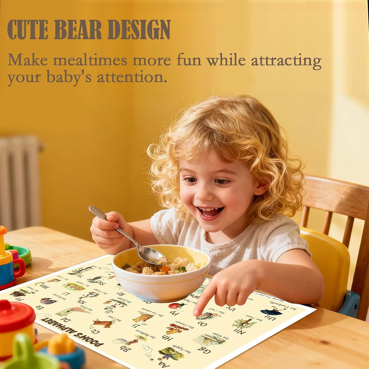 Winnie Pooh Bear Disposable Placemats for Kids Dining Table Mats