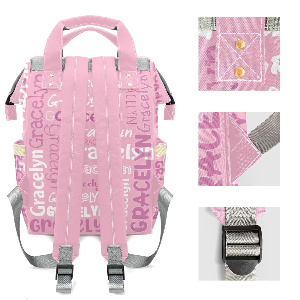 LiSoAkWE Personalized Large Capacity Diaper Backpack With Custom Name (photo 4)