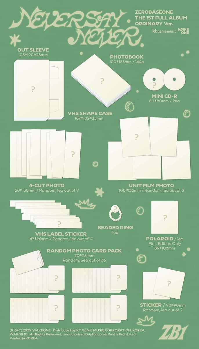 Valueflag Zerobaseone ZB1 Never Say Never 1st Album Photobook 2 Version Set