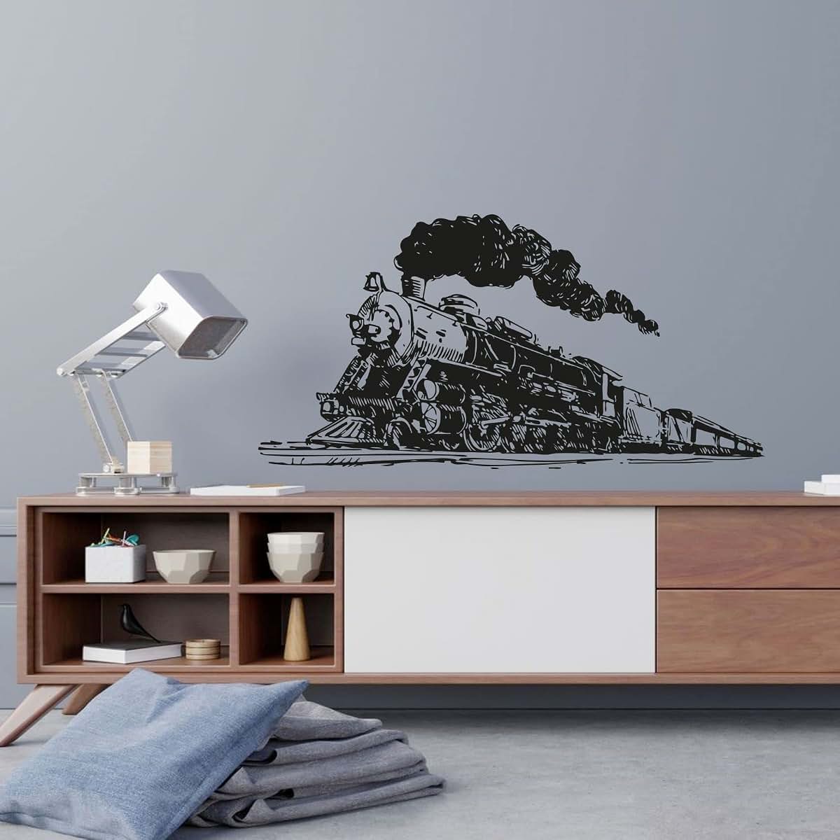 BabyOneStop Vintage Steam Engine Train Vinyl Wall Decal