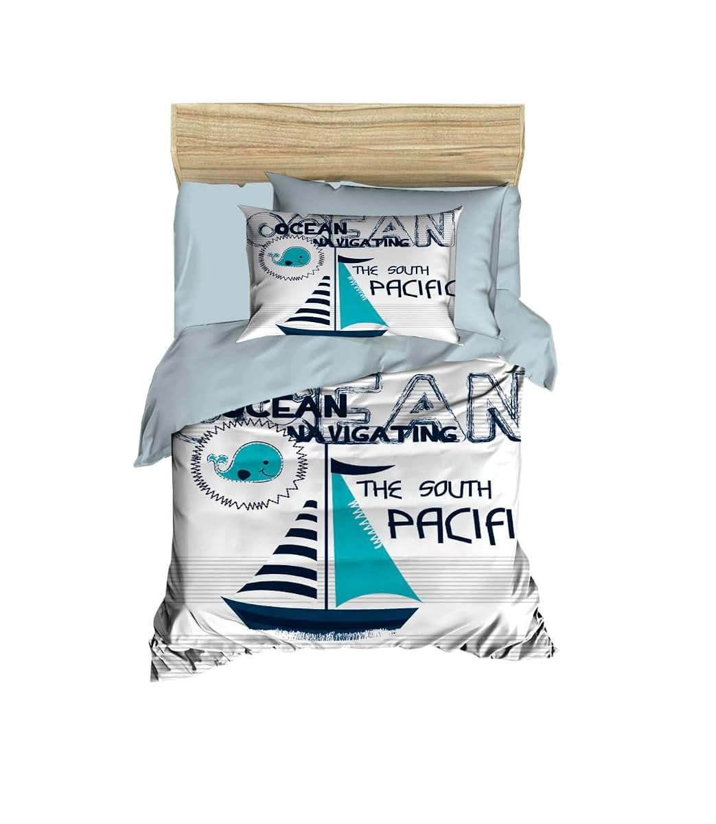 Nautical Cotton Baby Bedding Set for Nursery Crib (4 Pieces)