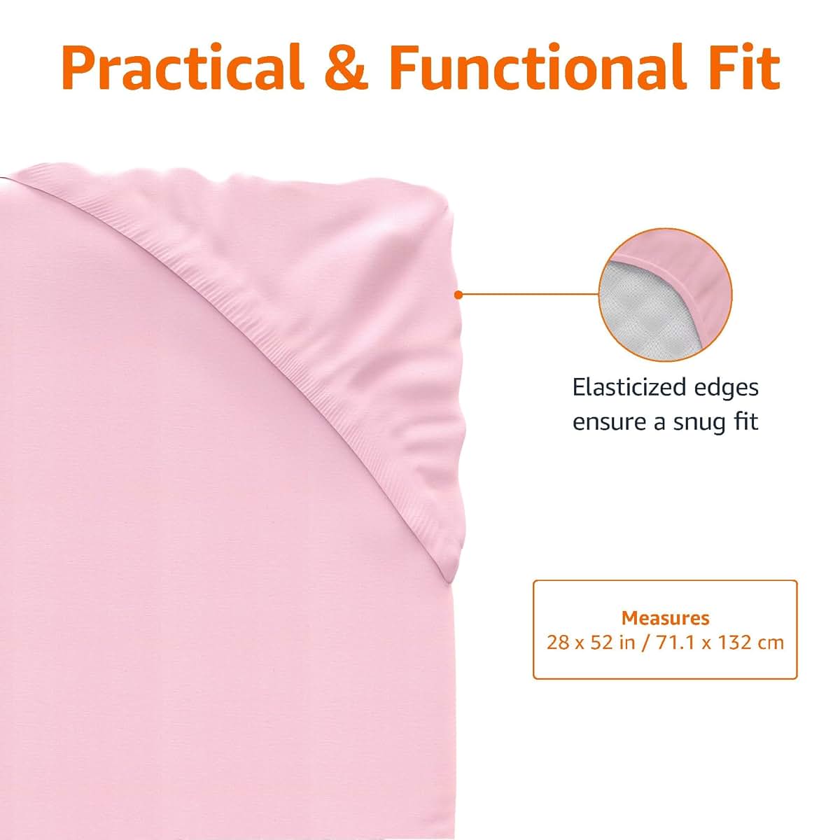 Amazon Basics Cotton Jersey Knit Fitted Crib Sheet, Pink (Pack of 2)