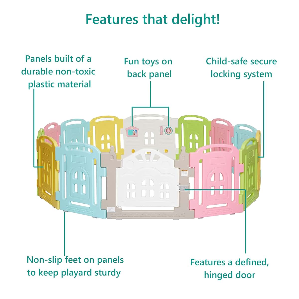 Dream On Me 14 Panel Groovy Play Center for Baby and Toddler