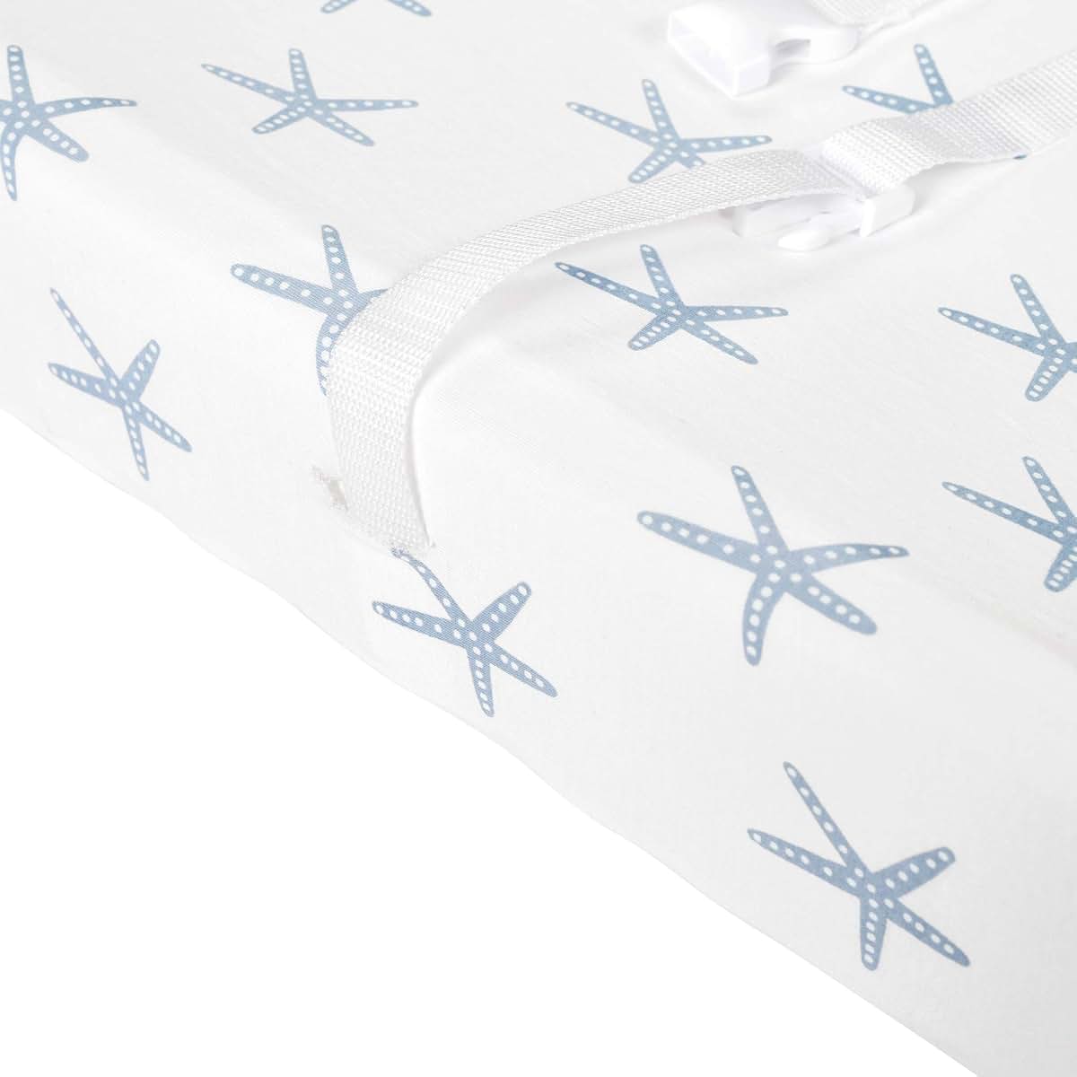 Lush Decor Baby Seaside Starfish Organic Cotton 2 Pack Changing Pad Cover, Blue (photo 4)