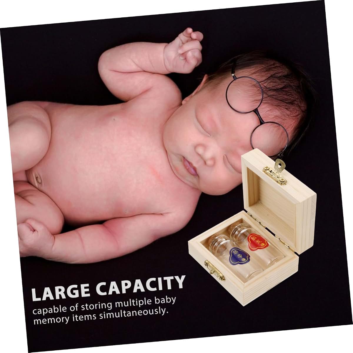 HANABASS Baby Keepsake Box Umbilical Cord Keepsake Box 2 Bottles (photo 4)
