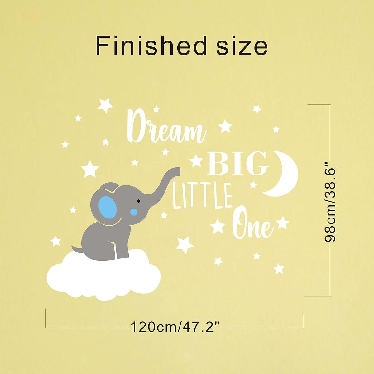 Elephant Wall Decal Set for Nursery and Kids Room Decor