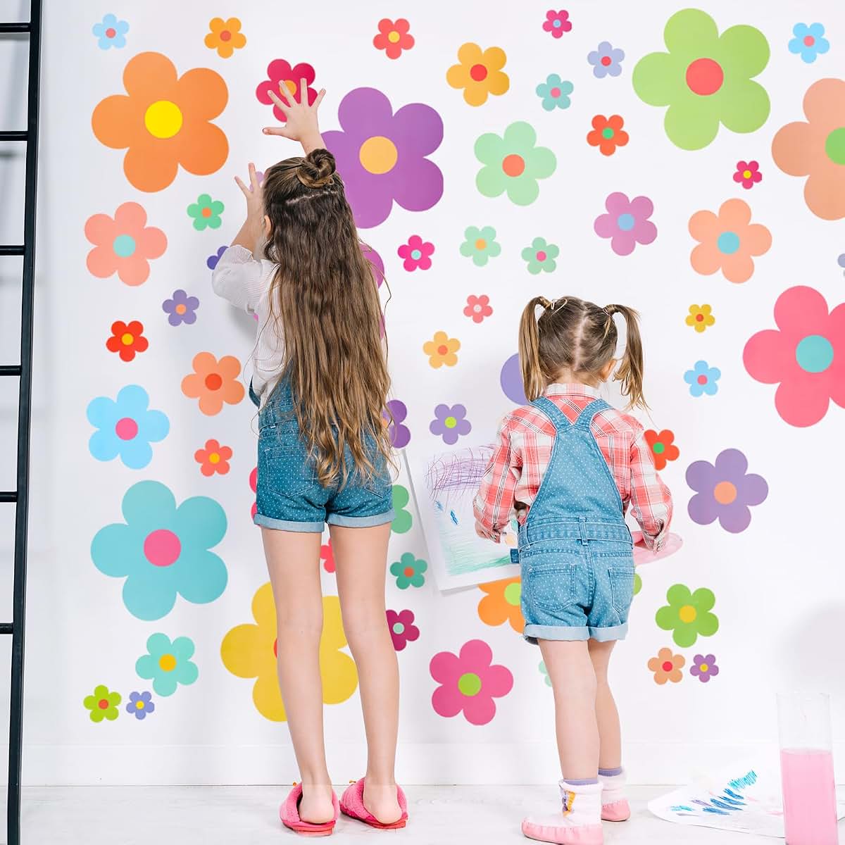 Comnico Cute Floral PVC Peel And Stick Wall Decals for Home Decor