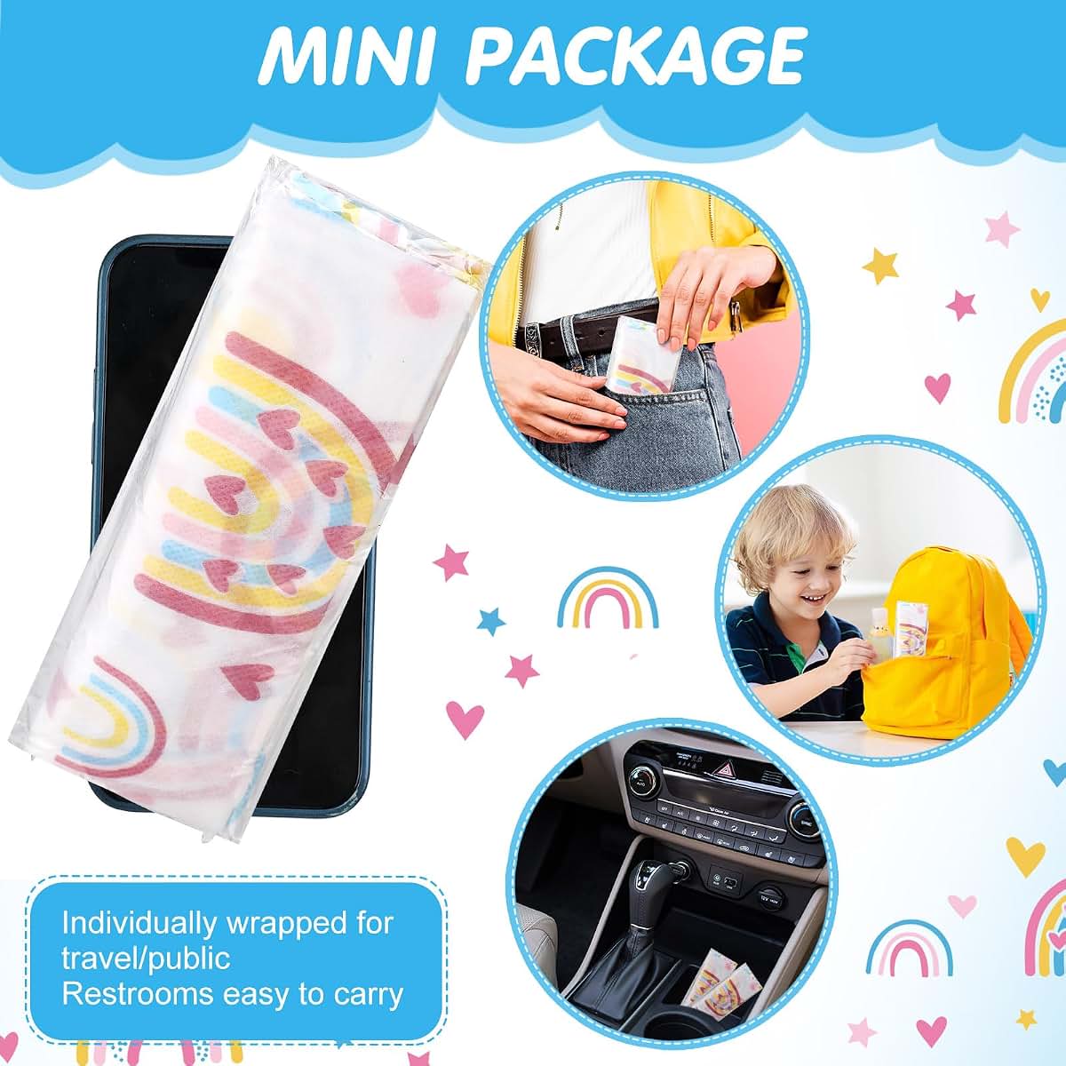 Reginary Disposable Toilet Seat Covers Rainbow