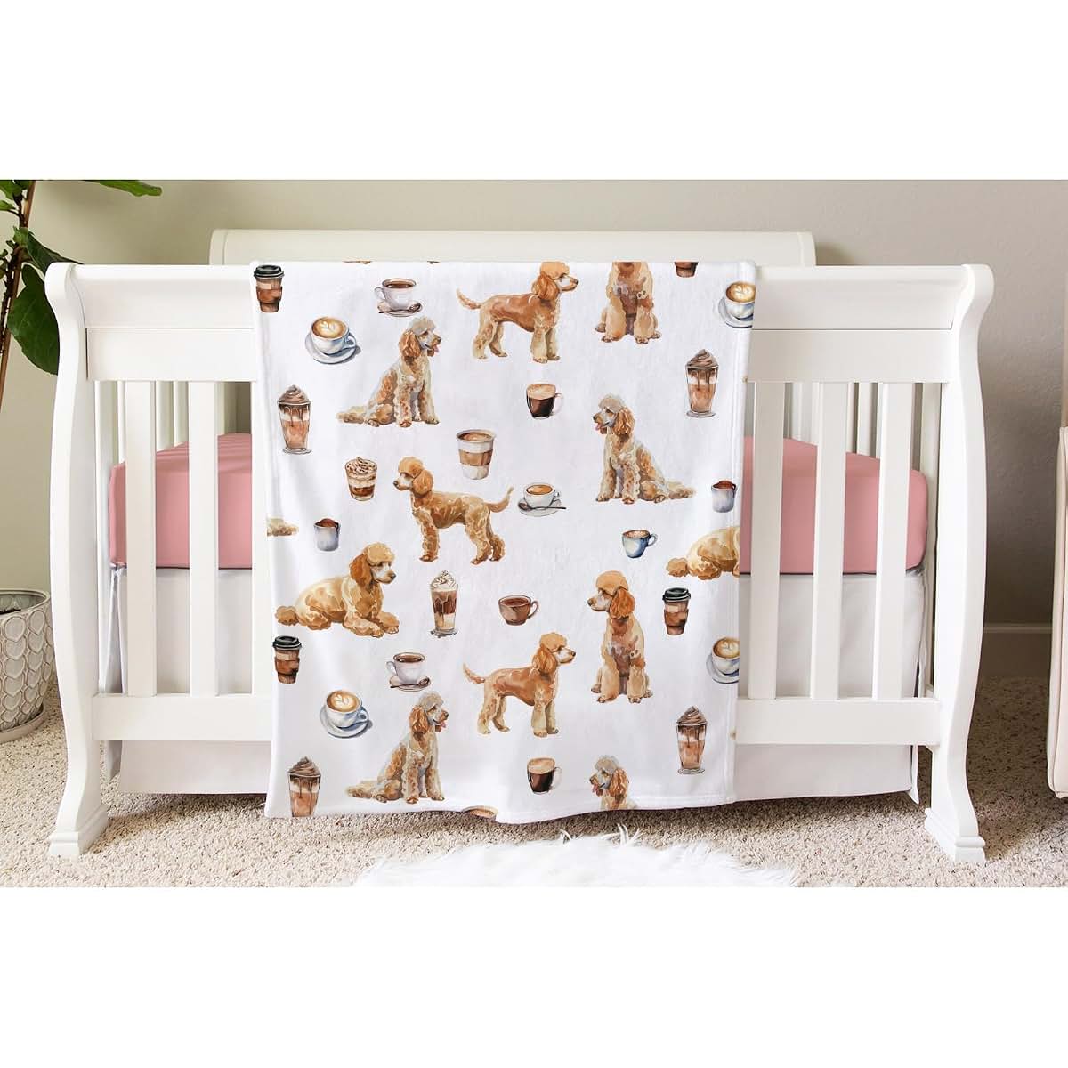 SqtmuHLuo Baby Blanket, Poodle Flannel Swaddle for Crib and Stroller (photo 4)