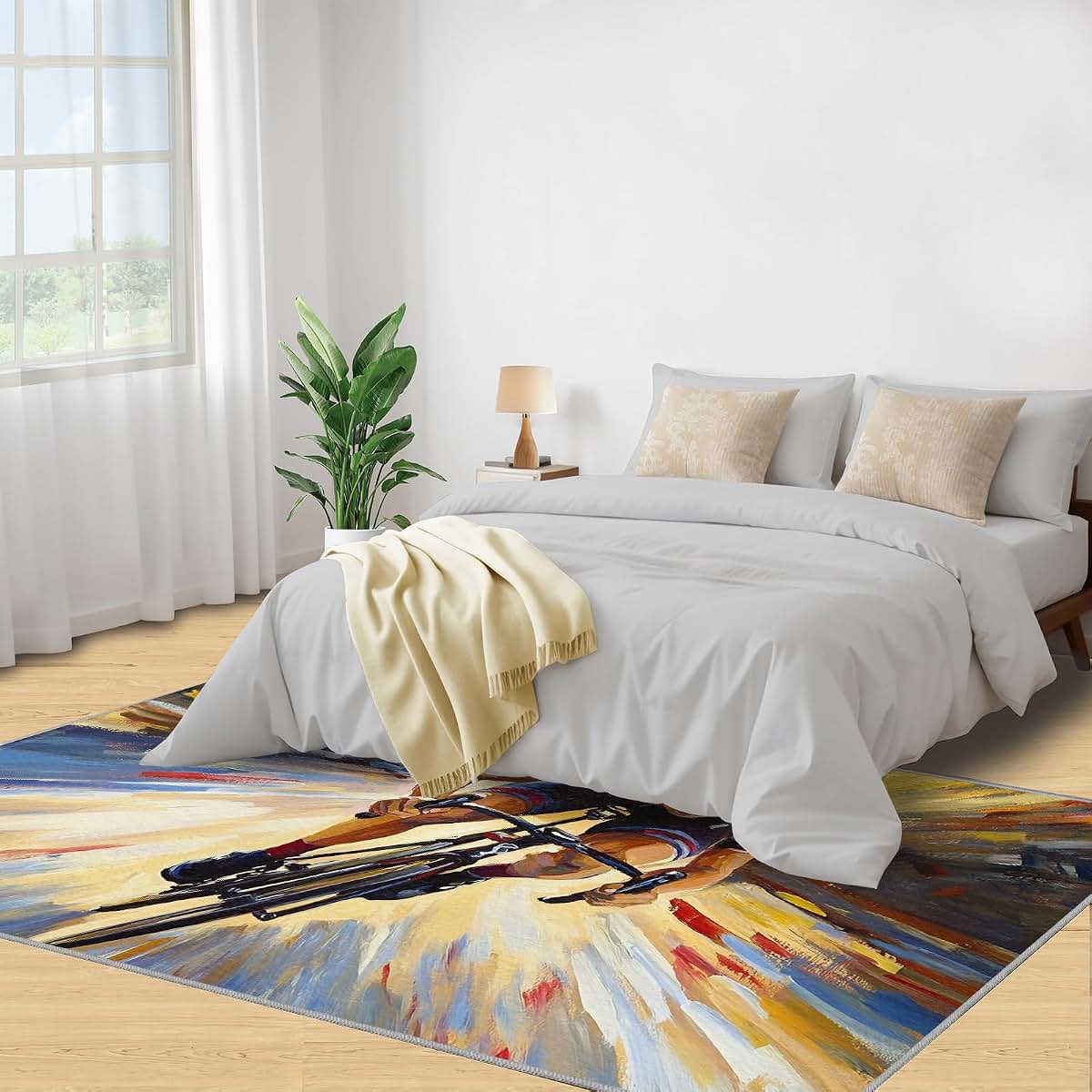 Hygiuid Sports Riding Area Rug - 4x5 Rectangular Low-Pile Carpet (photo 4)
