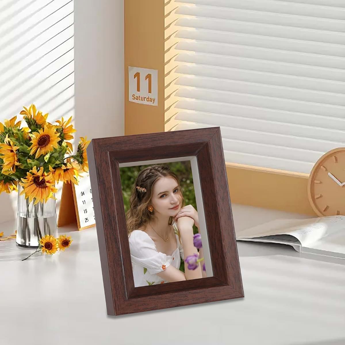 Himitimi 2x3 Mini Wooden Shadow Box Frame in Dark Brown
