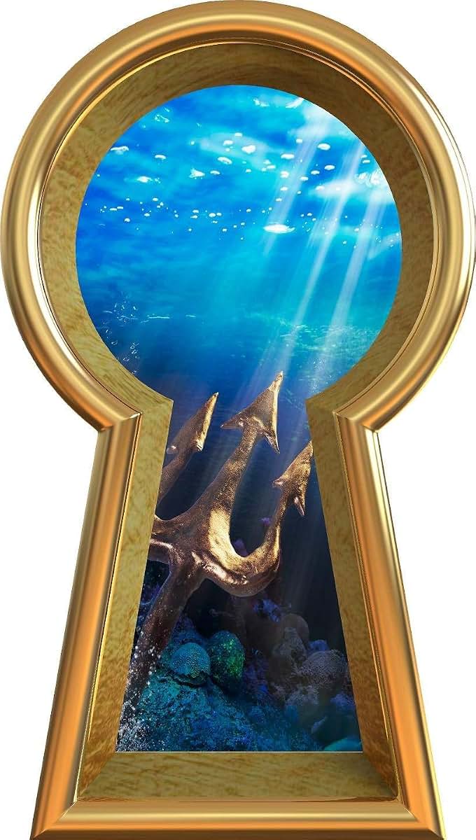 Stickit Graphix 12" Keyhole 3D Wall Decal King Neptune's Trident Removable Fantasy Underwater Under The Sea Portal