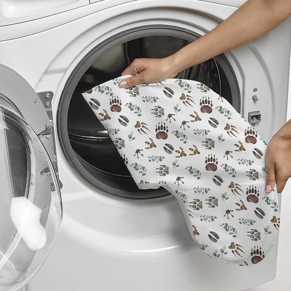 Tewrnvioc Nursing Pillow Cover with Wild Animal Footprints Theme
