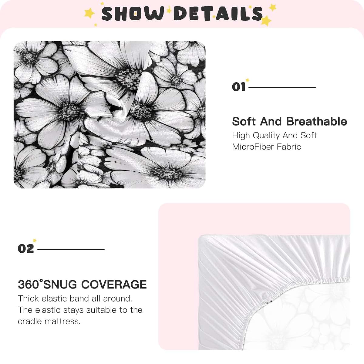 Goodold Floral Mini Crib Sheet