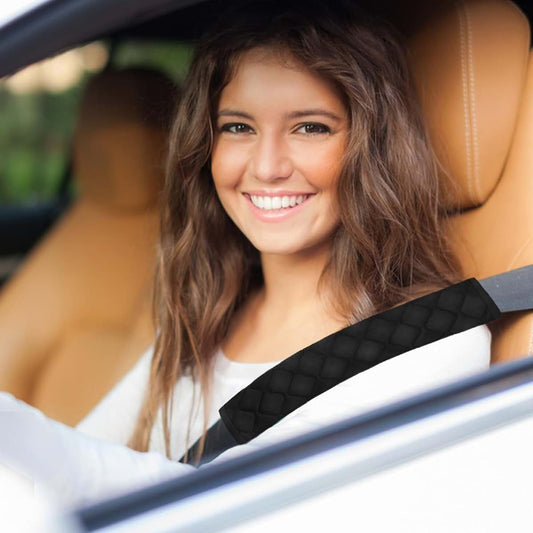 BabyOneStop Car Seat Belt Shoulder Strap Covers, 10.6 Inch Black Padding