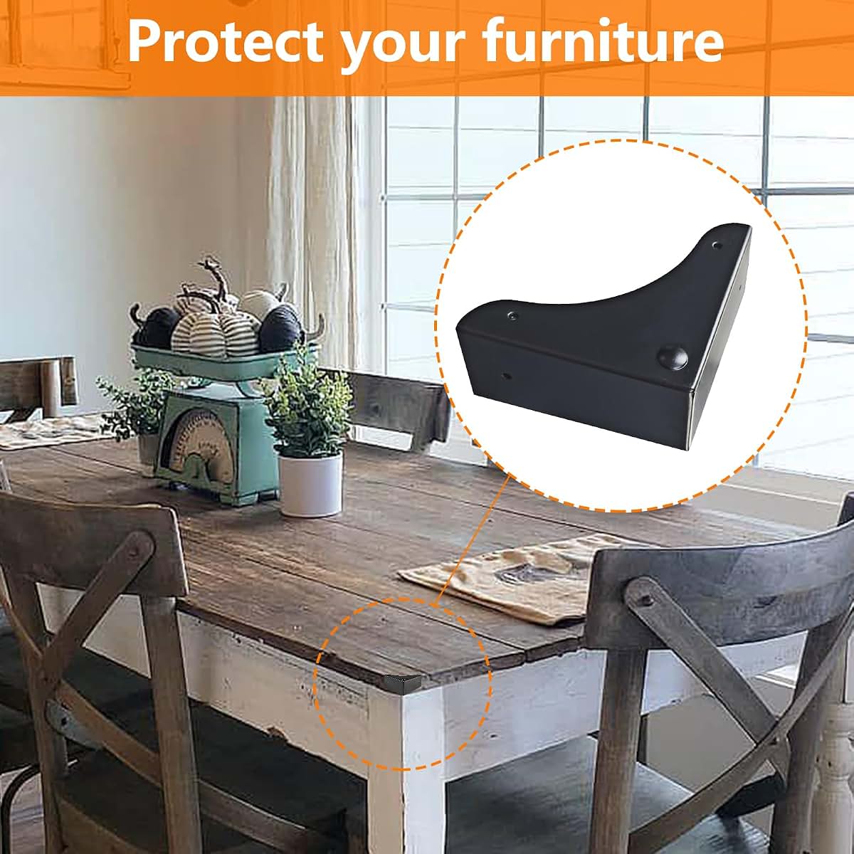 Mewuthede Metal Box Corner Protector, 4pcs Corner Guard Desk Box Edge Safety Decorative Protector Safety Guard Cabinet (photo 4)