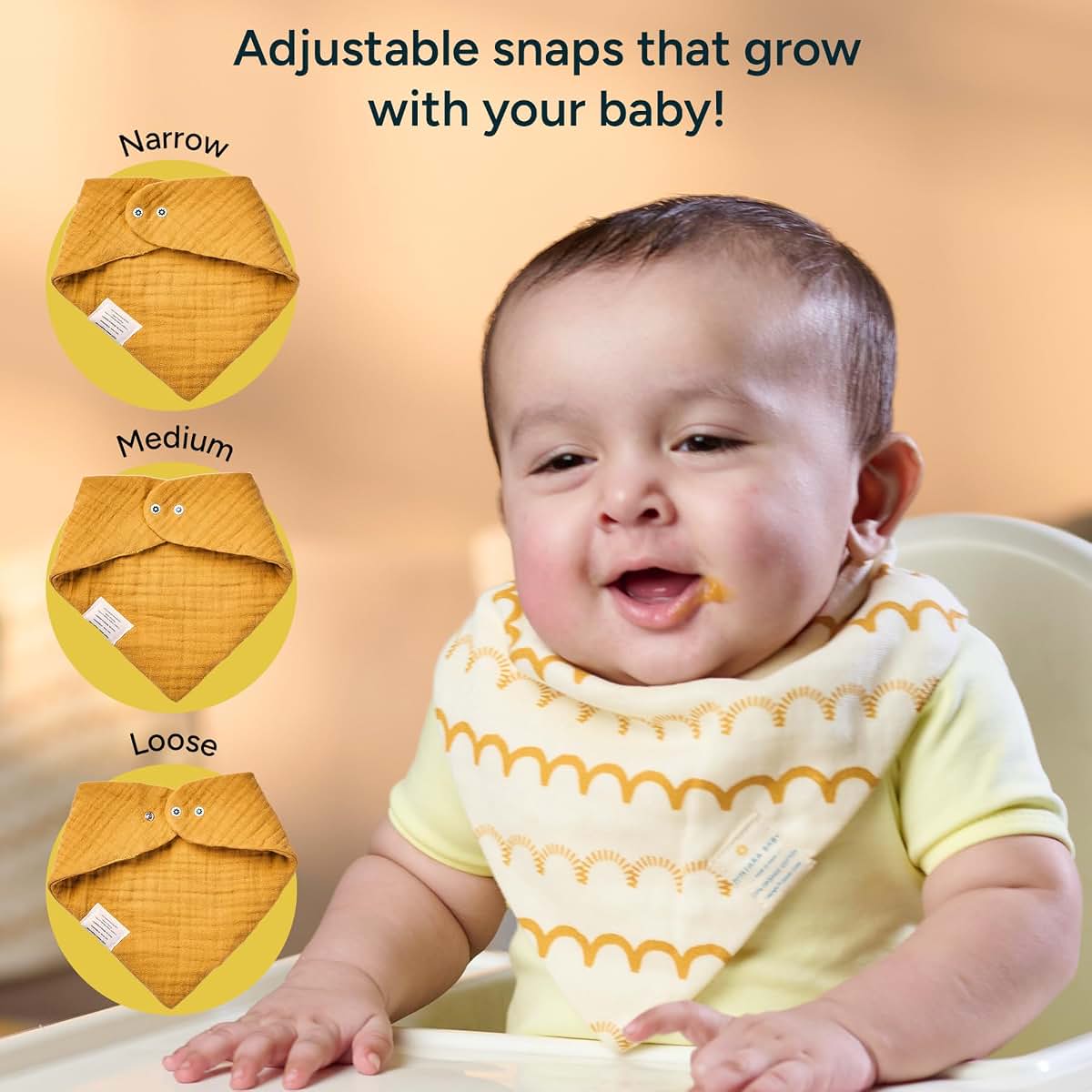 NintaraBaby Bandana Bibs - Cotton Muslin Bibs for Babies
