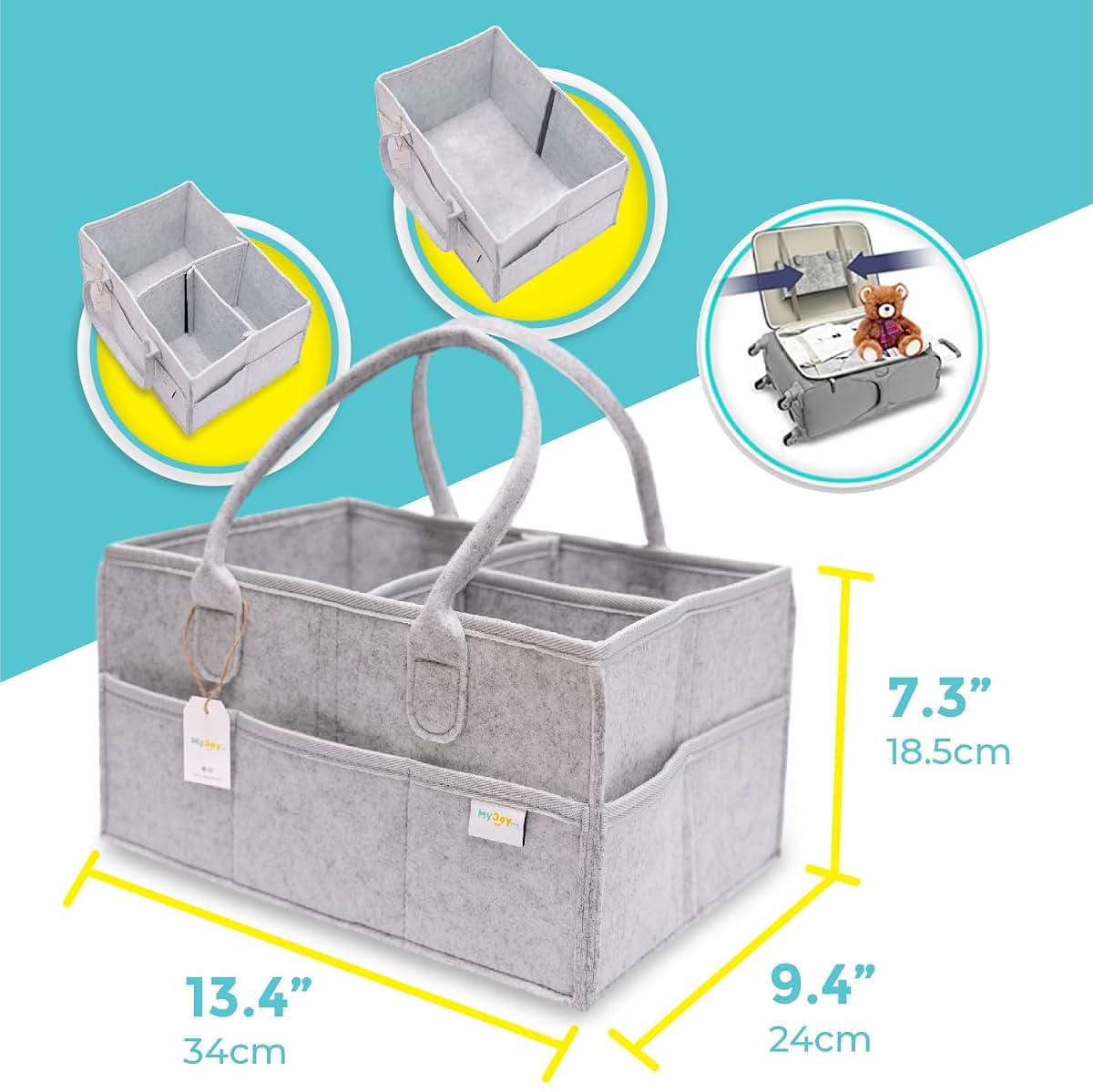 MyJoy Premium Diaper Caddy Organizer - 30+ Diapers Storage