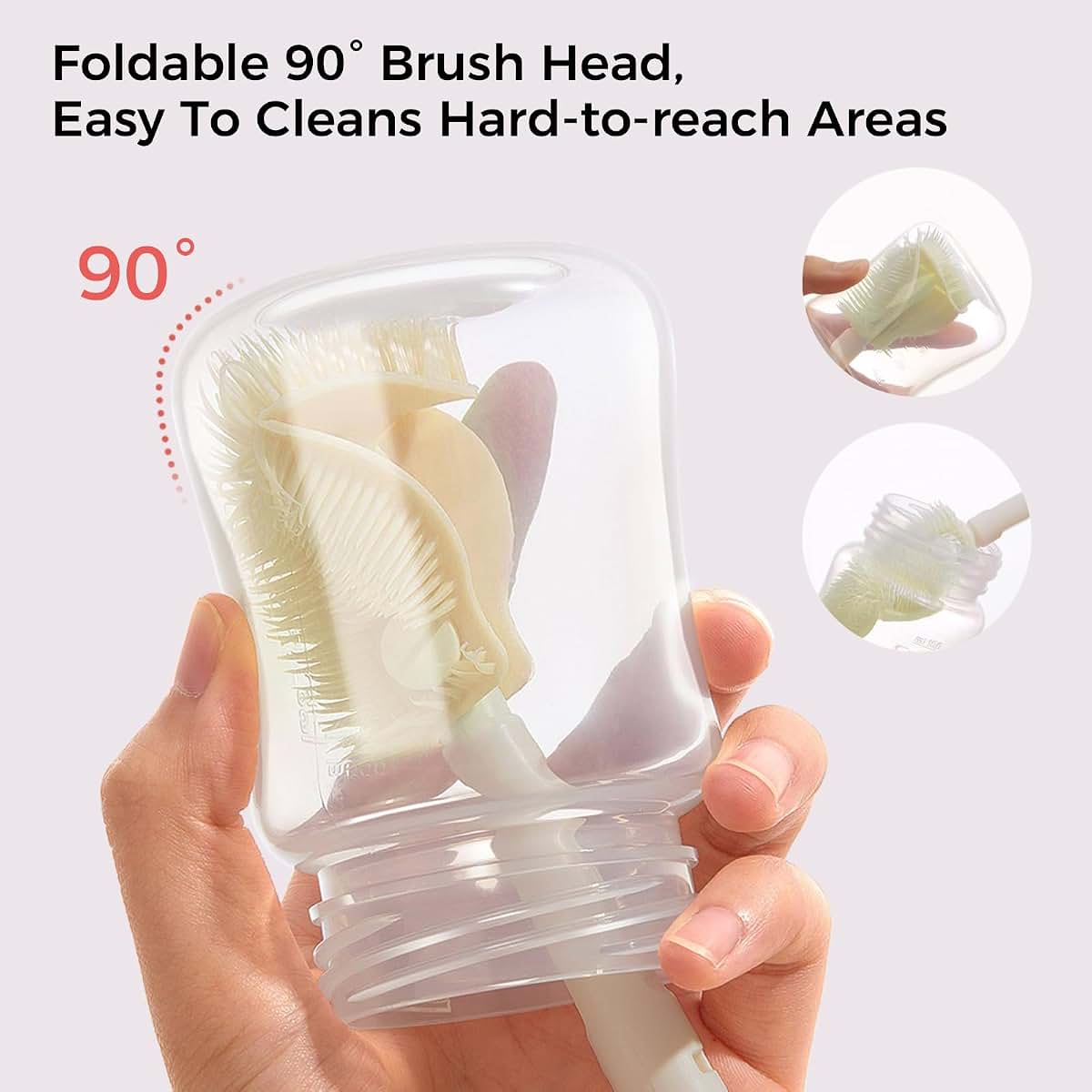 Portable Bottle Brush Set - Baby Travel Cleaner Kit for Bottles and Nipples