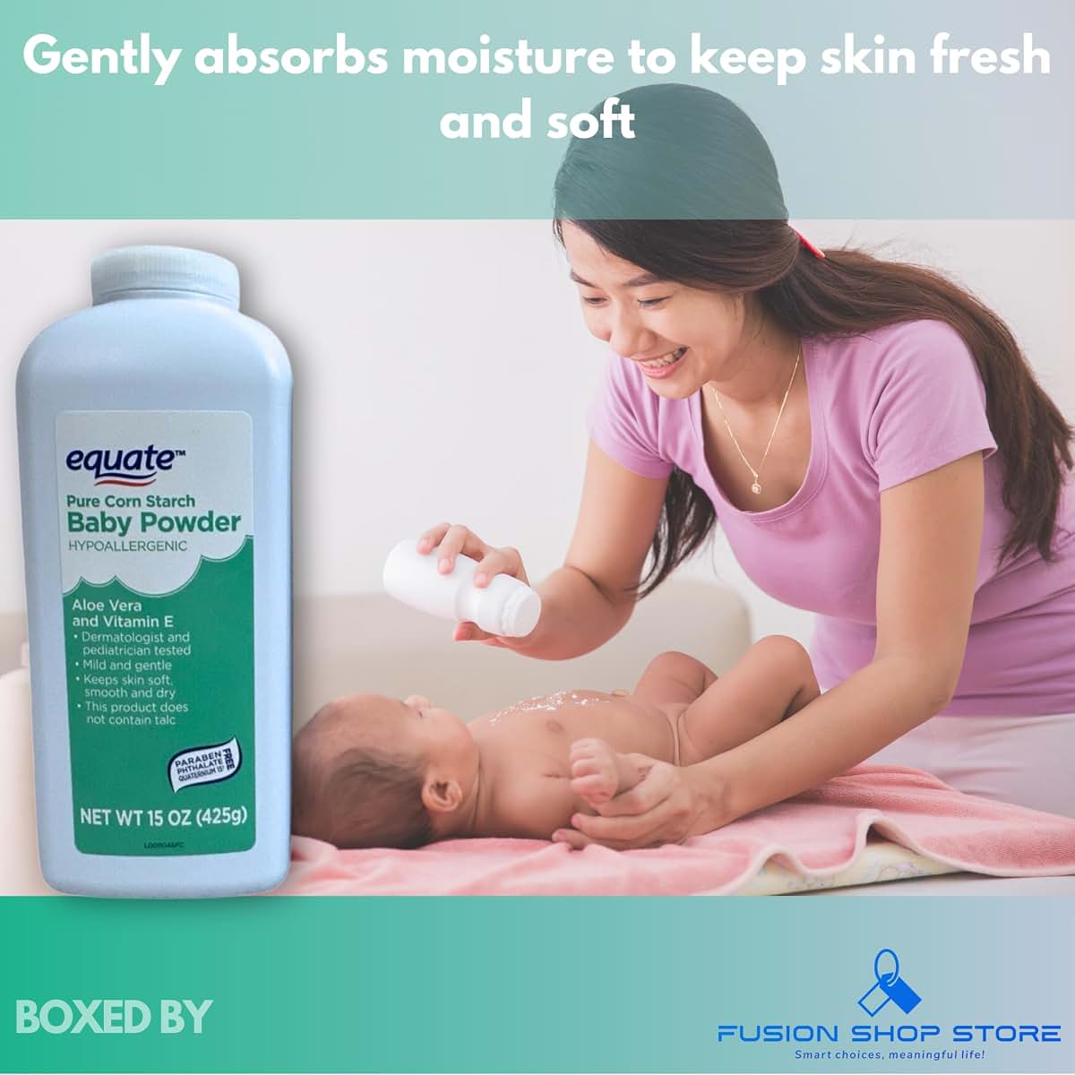Fusion Shop Store Baby Powder Pure Cornstarch, 15 oz Pack (photo 4)