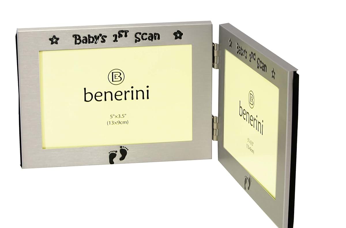 Benerini Baby's 1st and 2nd Scan Picture Twin Folding Photo Frame