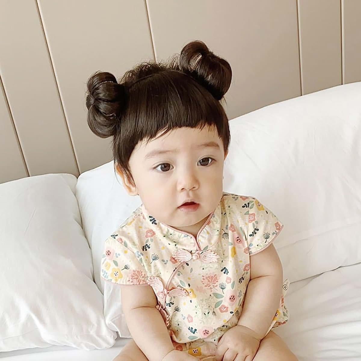REElua Bun Headband for Infants: Black Hairpiece Accessory