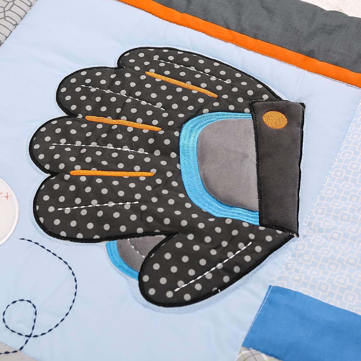 CribMATE 6 Pieces Blue Sports Themed Nursery Crib Bedding Set (photo 4)