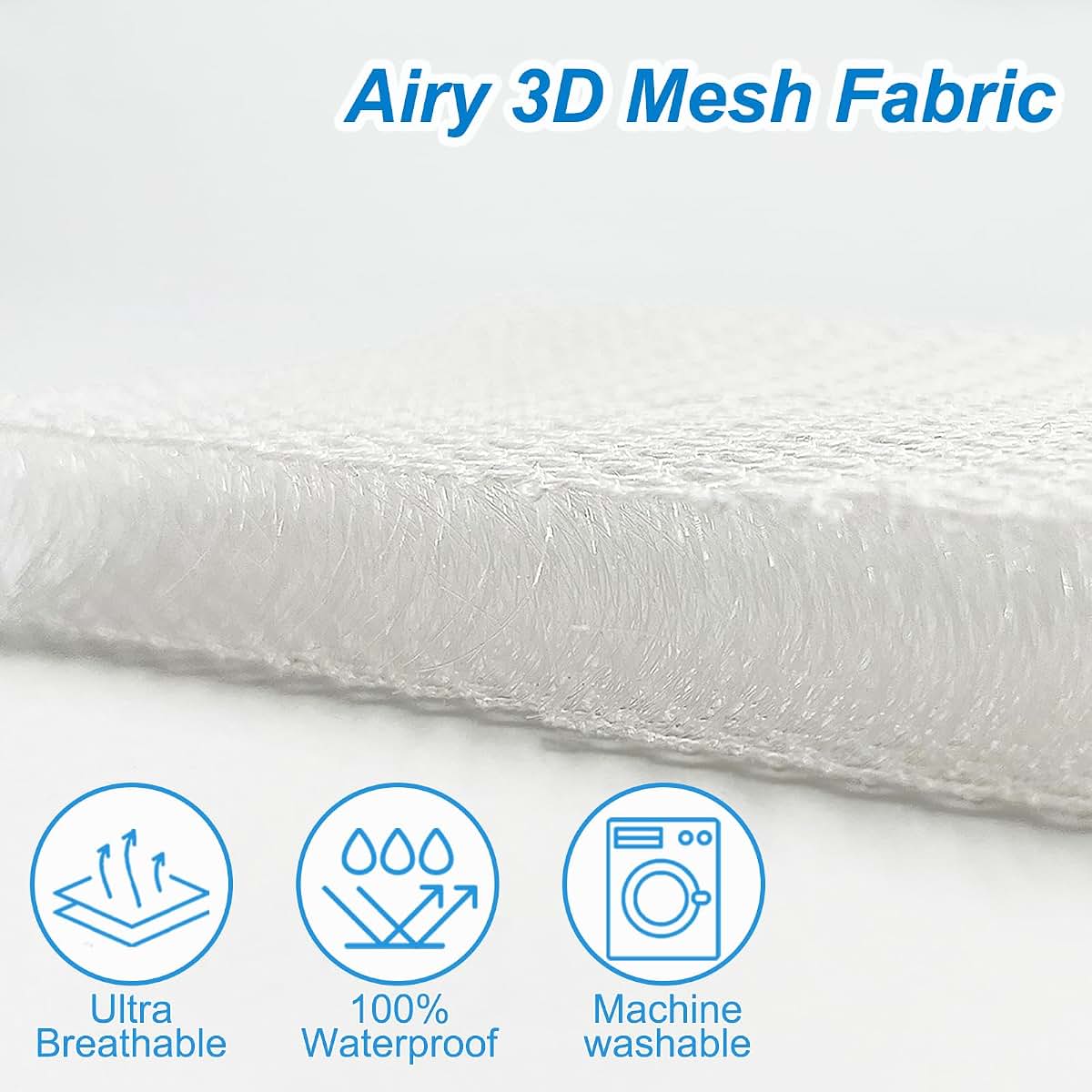 Esme L&H Breathable Crib Mattress Protector, 3D Mesh Waterproof Cover (photo 4)