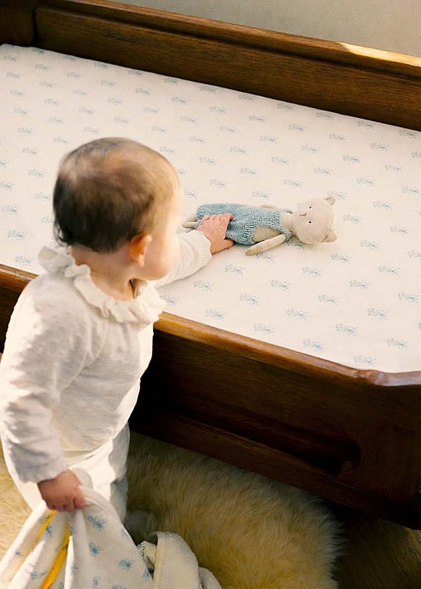 Oilo Mallard Duck Fitted Crib Sheet, Organic Cotton Jersey, 300 Thread Count