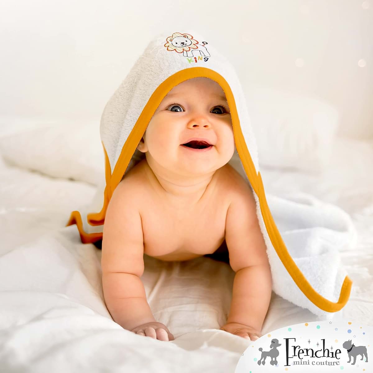 Frenchie Mini Couture, Hooded Bath Towels for Babies, 80% Cotton/20% Polyester, Wild Animal Design Baby Bath Towel Set (photo 4)