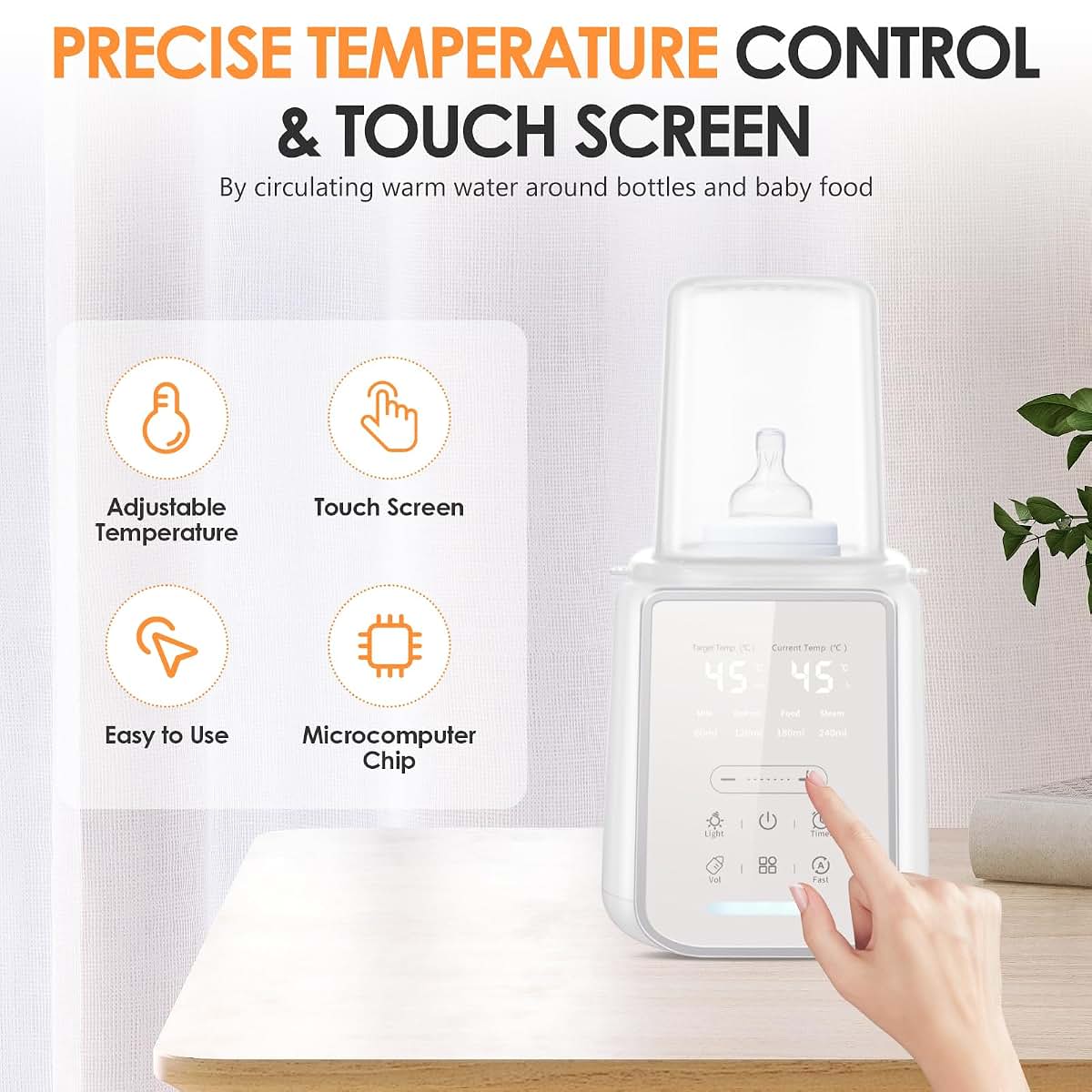 Anluomafuy 8-in-1 Bottle Warmer with Night Light and Smart Temperature Control (photo 4)