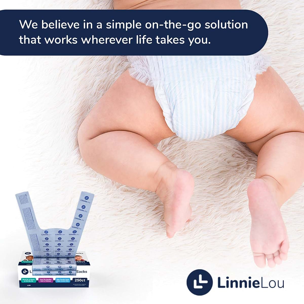 LinnieLou Disposable Diaper Sacks, 250 Count, Blue (photo 4)