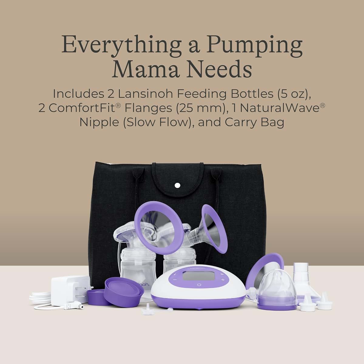 Lansinoh Oh Baby Kit: Double Electric Pump and Anti-Colic Bottle Set
