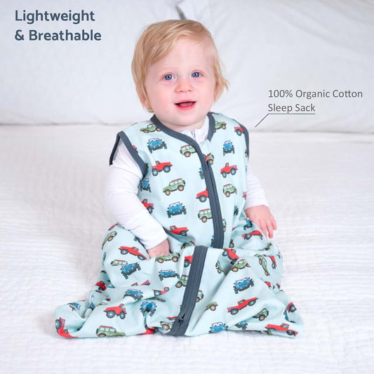 LollyBanks Baby Sleep Sack Organic Cotton 2-Way Zipper 0.5 TOG