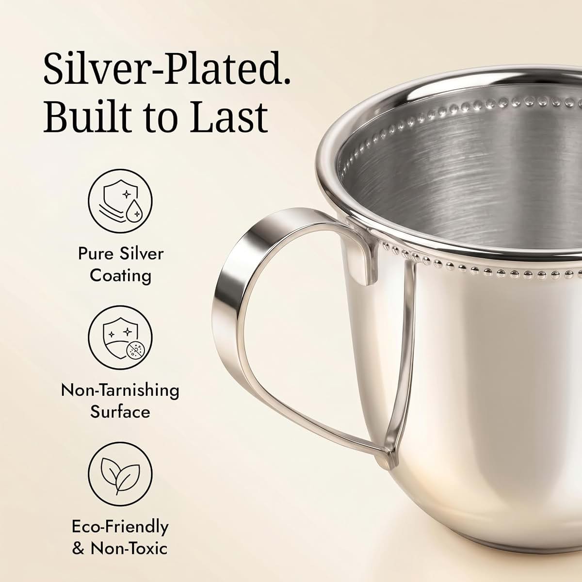 Krysaliis Beaded Silver Plated Cup Mug