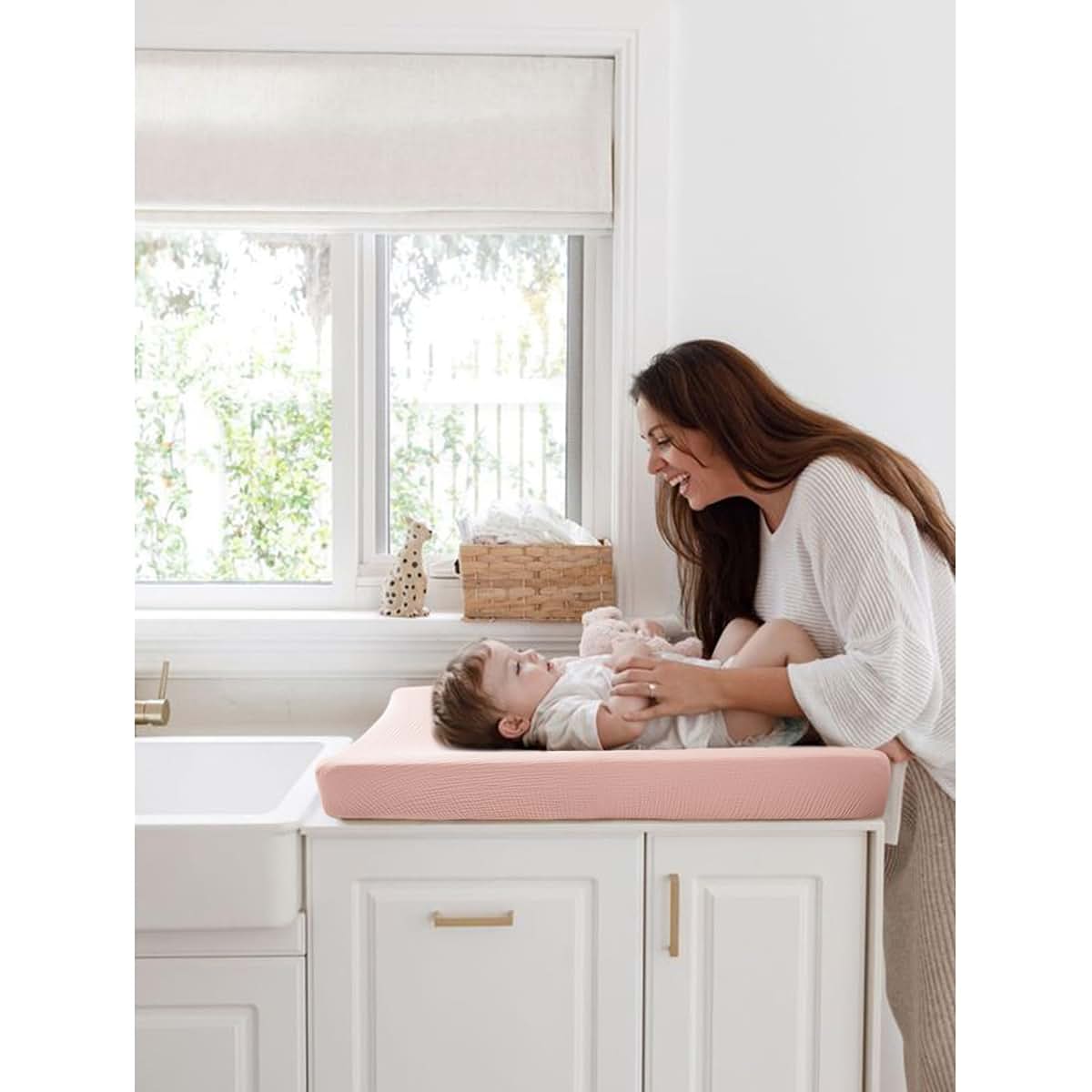 MairMore 2-Pack Muslin Baby Changing Pad Covers 32 X 16 Inch Elastic Fit