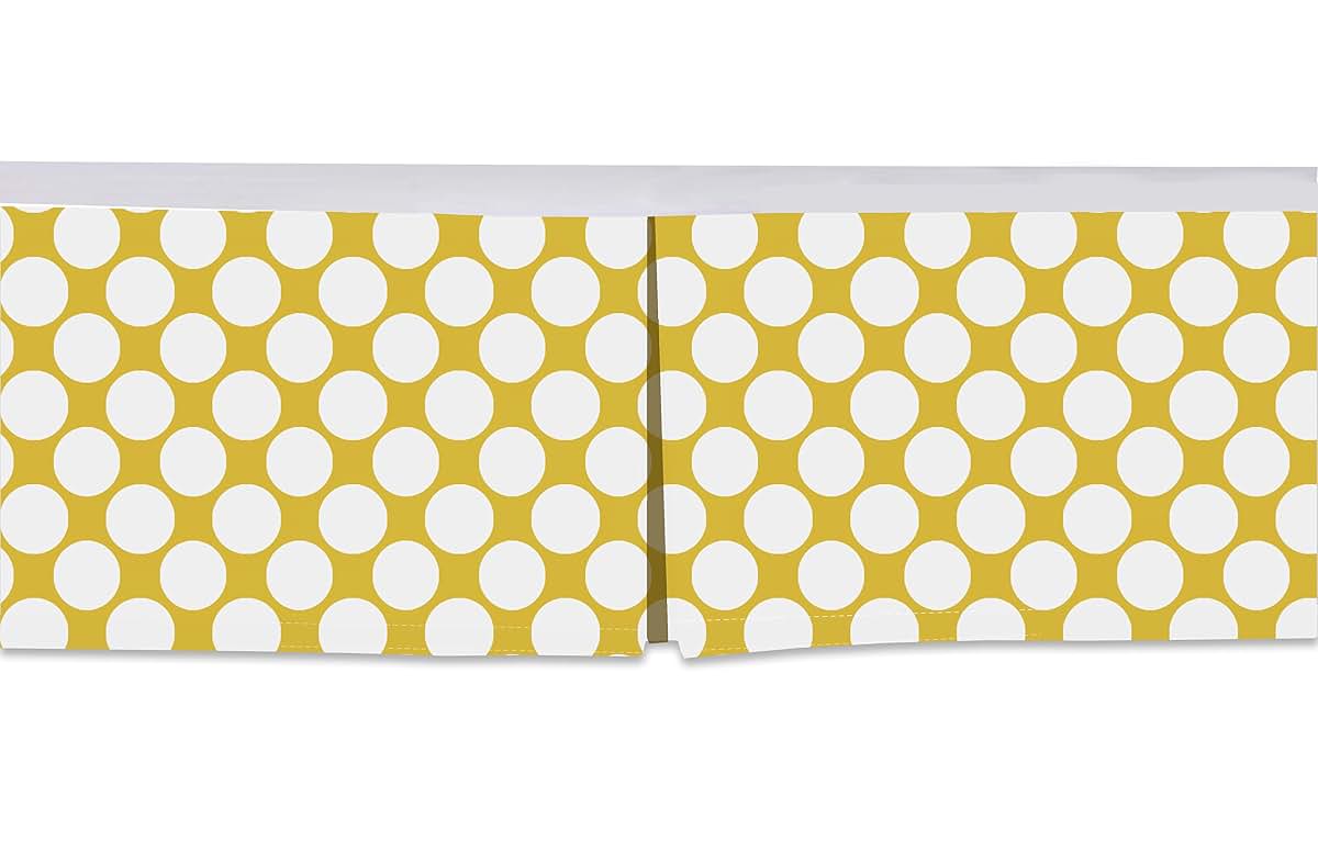 Bacati - Mix N Match Large Dots Crib/Toddler Bed Skirt Dust Ruffle (Yellow)