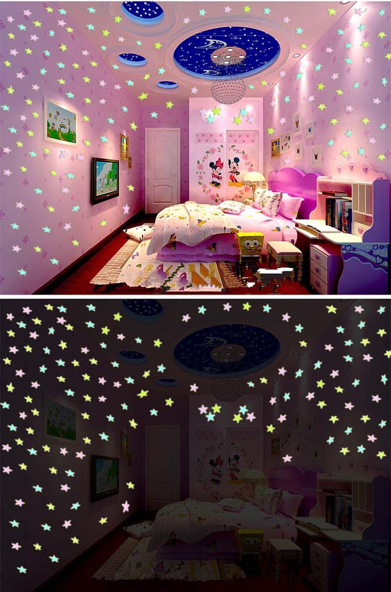 Moraphee 200pcs Glowing Star Stickers For Kids Room Decor
