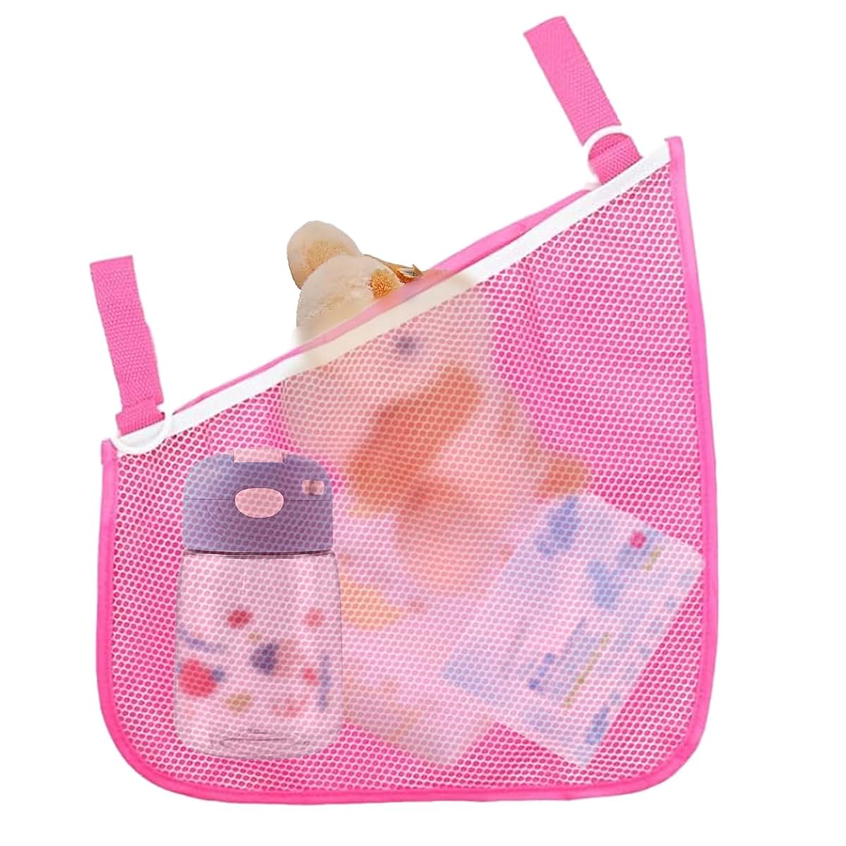 BabyOneStop 2 Pack Side Sling Stroller Cargo Net, Pink Universal Organizer Bag
