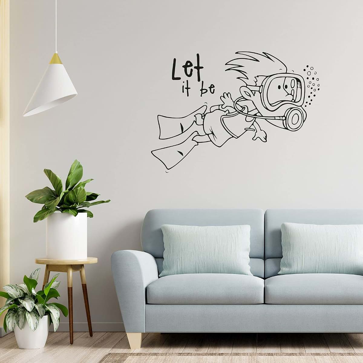 All Things Valuable Let It Be Life Quote Scuba Diver Vinyl Wall Decal (photo 4)