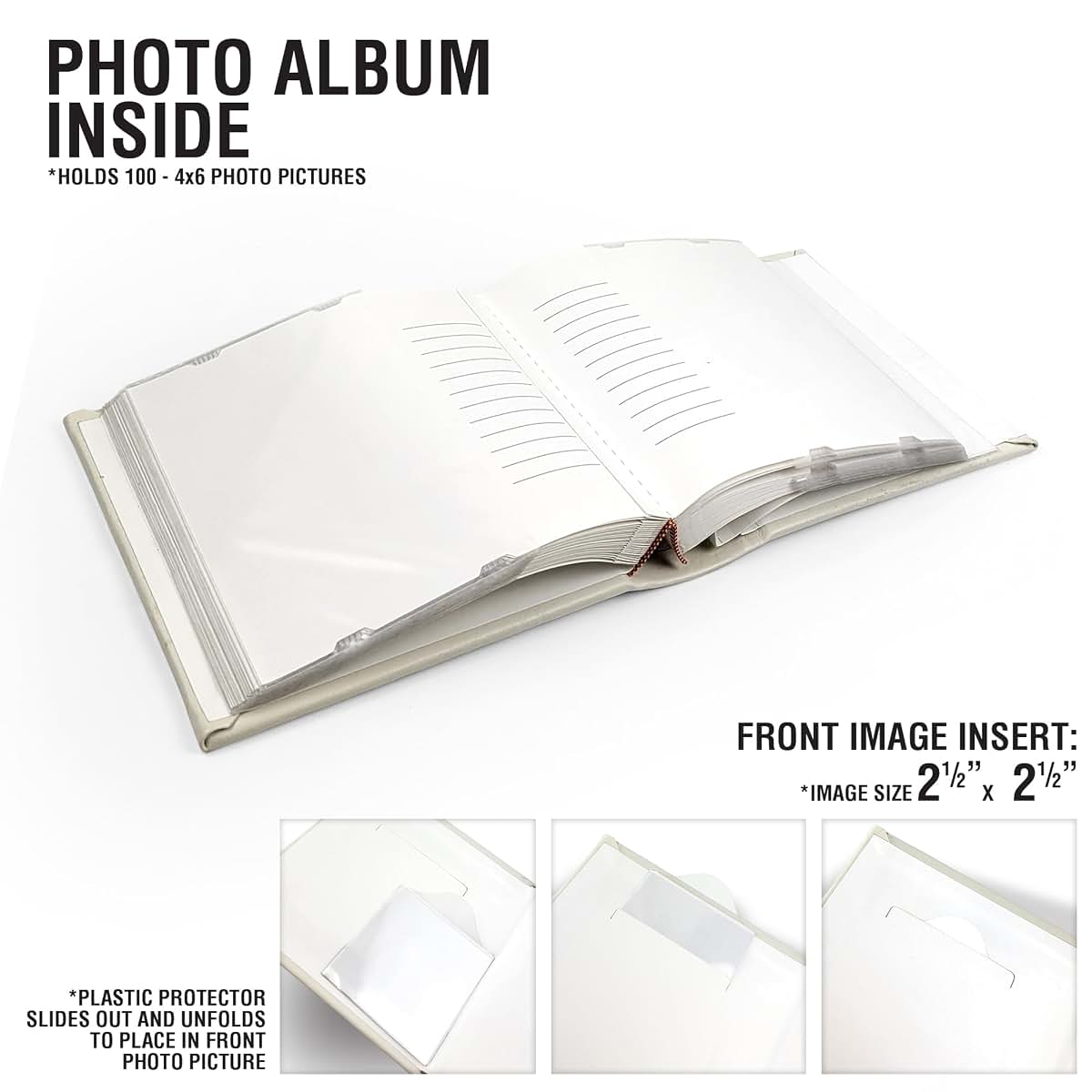 GiftsForYouNow Small Personalized Baby First Year Feet Small Leatherette Photo Album Holds 100 Photos