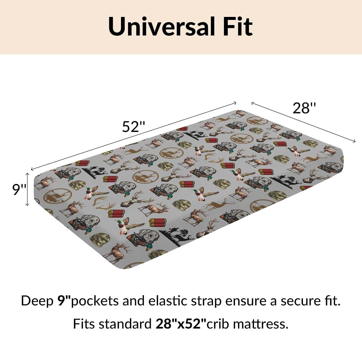 Hunting Green Camo Fitted Crib Sheets for Standard Crib Mattress