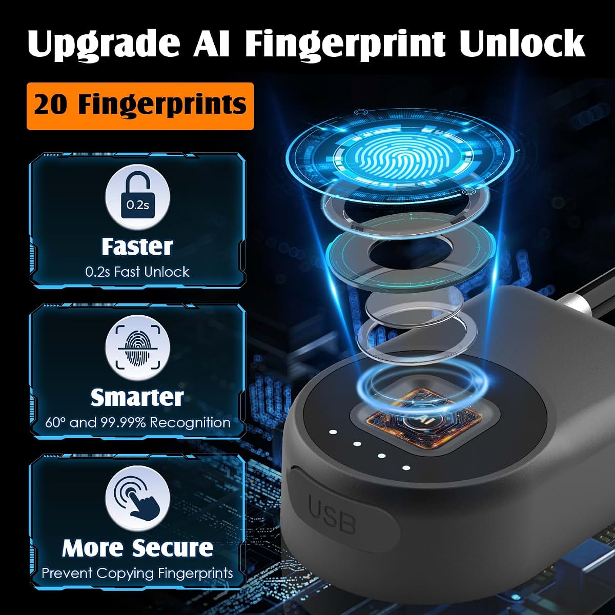 Keylesslife Fingerprint Refrigerator Lock With App Control (photo 4)