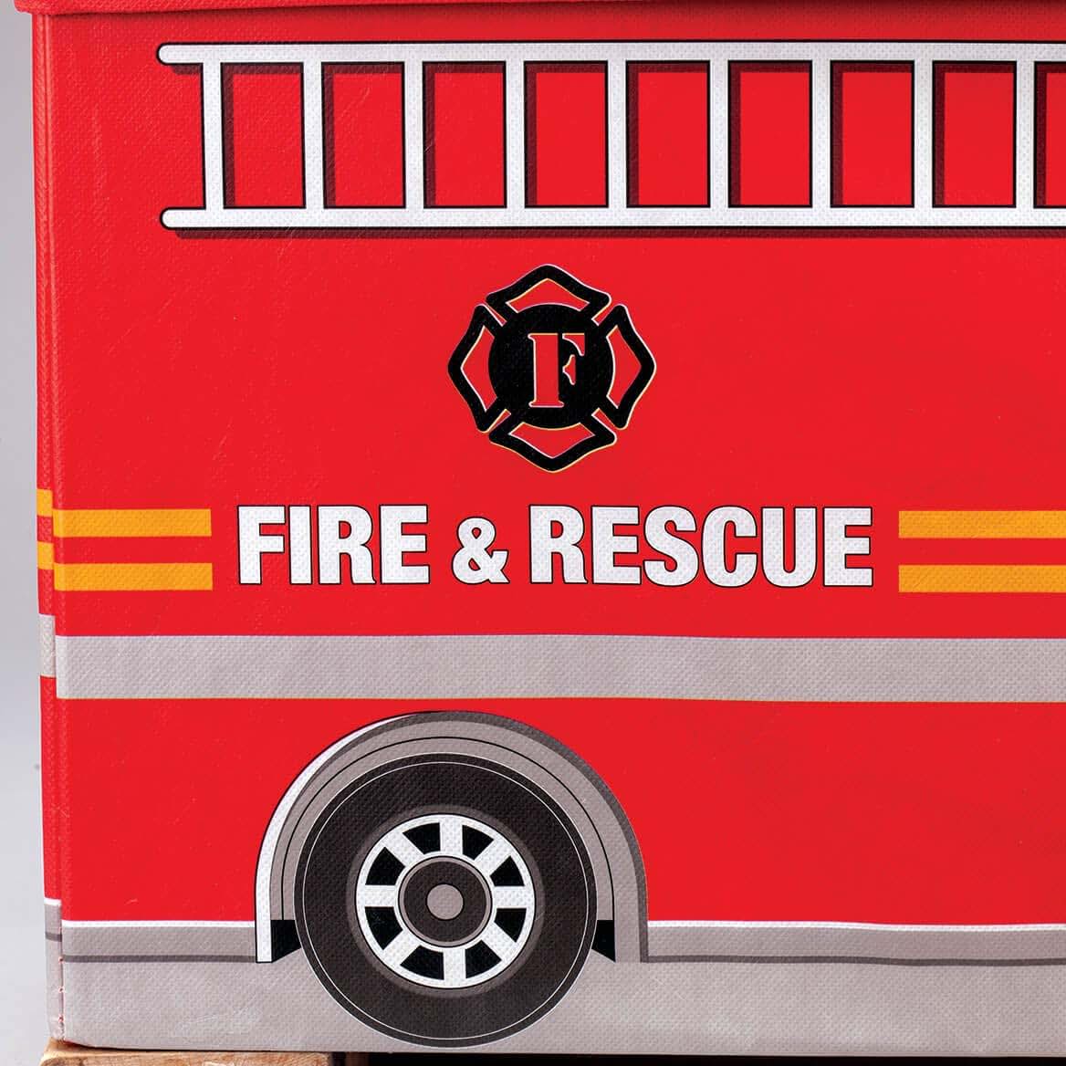 Fox Valley Traders Fire Truck Storage Box With Two Compartments (photo 4)