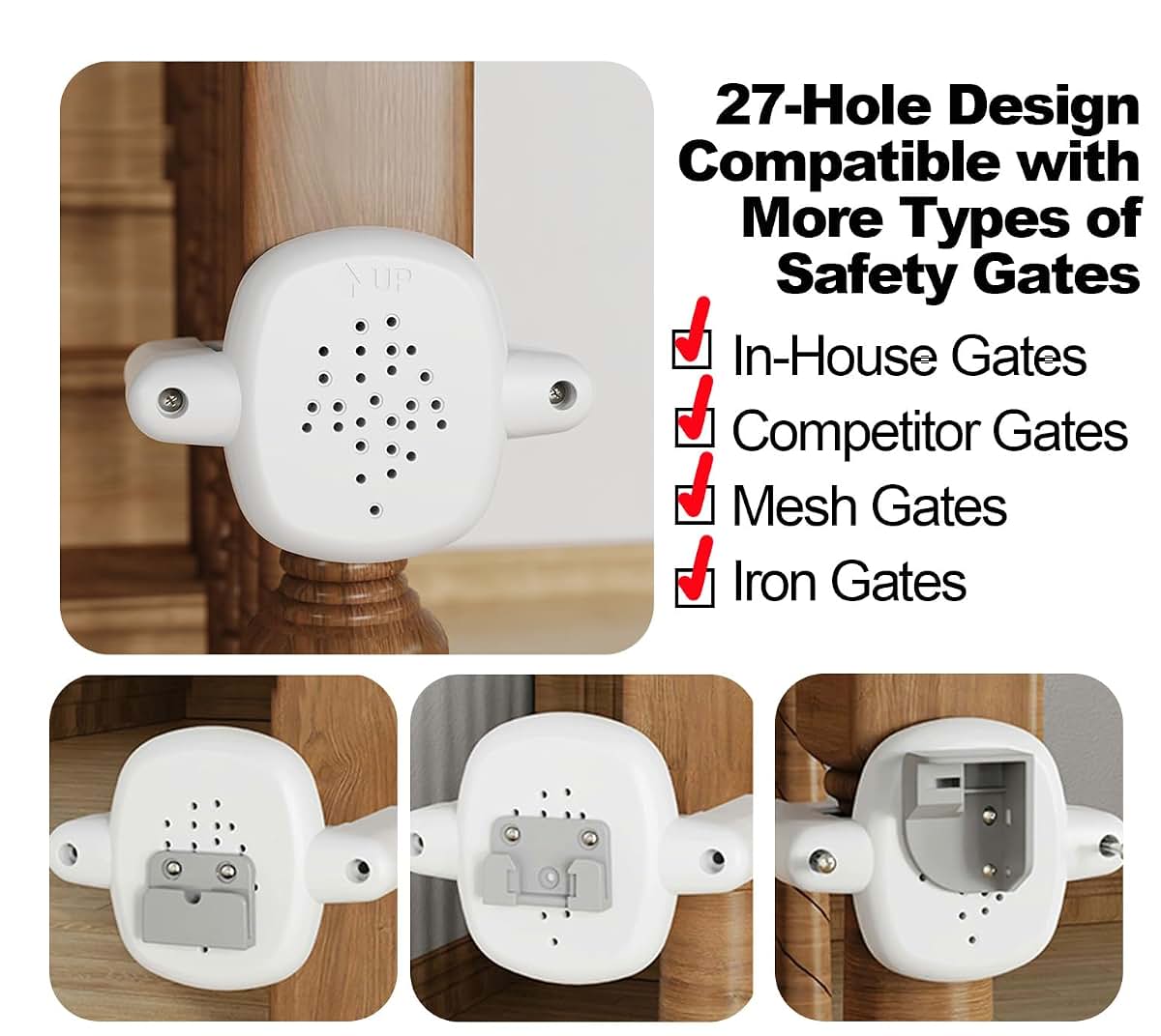 Della Stella Baby Gate Banister Adapter Kit for Round or Square Railings (photo 4)