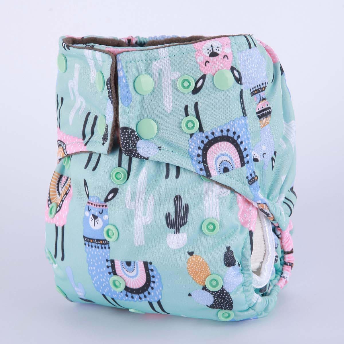 Sigzagor All In One Cloth Diapers Nappies for Night, Reusable Washable