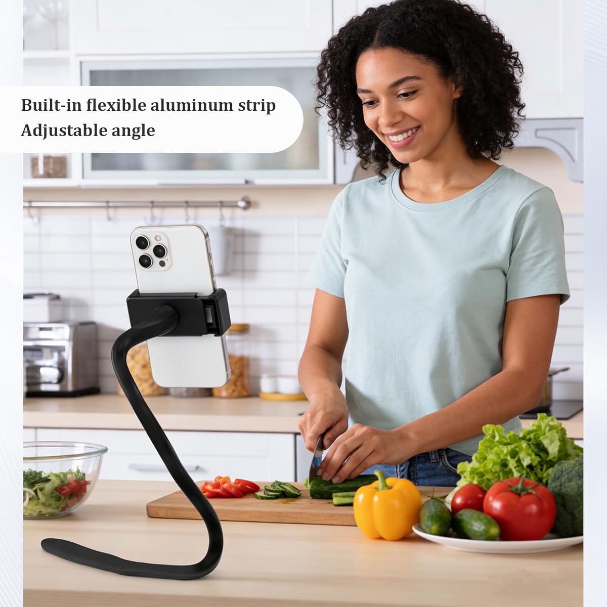 Empty Stroller Cell Phone Holder with Adjustable Grip for Buggies and Carts